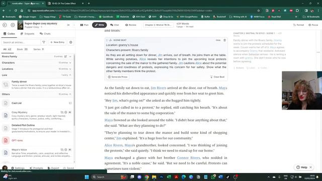 How the Codex Influences Your Prose - Cozy Mystery, Part 5 - Novelcrafter Live