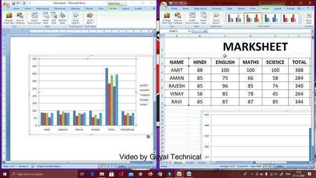 MS Excel - Transfer your Chart (Graph) from Excel to Word & do LIVE CHANGE Explained in Hindi смотреть онлайн