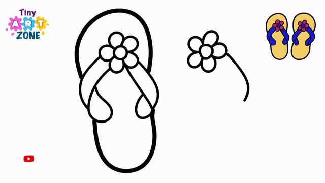 How to Draw Cute Sandals Easy for Kids & Toddlers | Tiny Art Zone смотреть онлайн