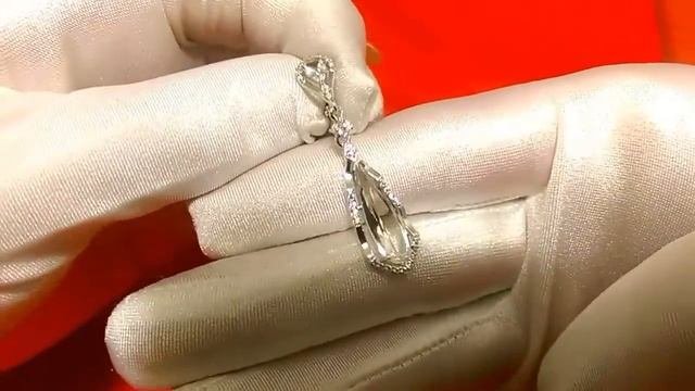 Серьги длинные из серебра с горным хрусталем и фианитами Sokolov 92021520
