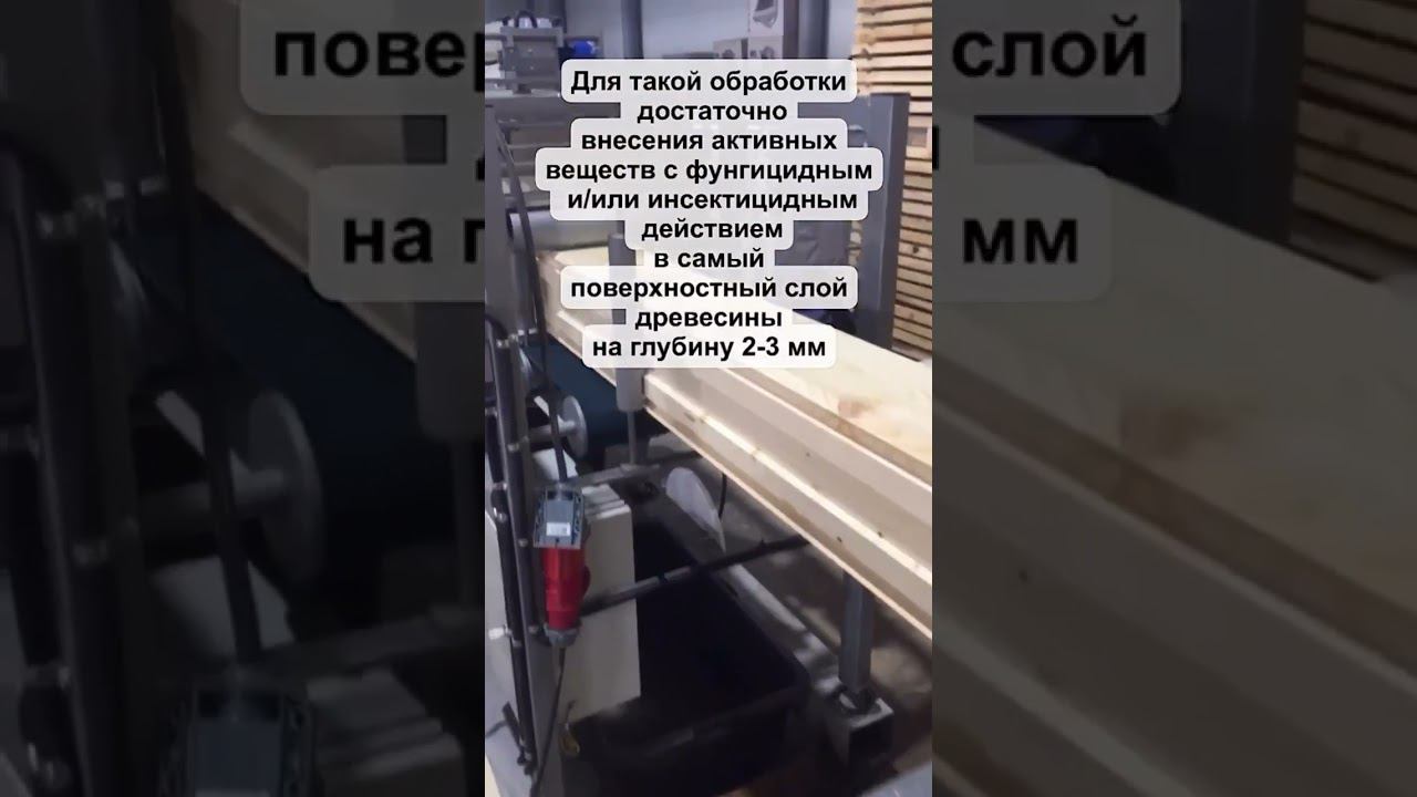Антисептирование бруса на производстве компании «Дом Форест»