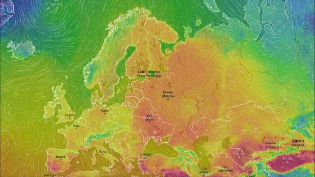 Движение воздушных масс воздуха над Европой и ЕТР за теплый май 2023 года