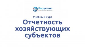 Отчетность хозяйствующих субъектов