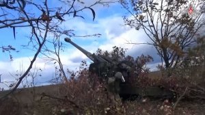 Боевая работа расчетов артиллерийских установок «Мста-Б»