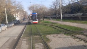 Поездка на новом трамвае Евпатория маршрут 1 05.01.2022