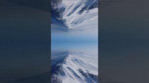 Космически красивый вид в горах Хакасии. Вид с дрона в -25°С