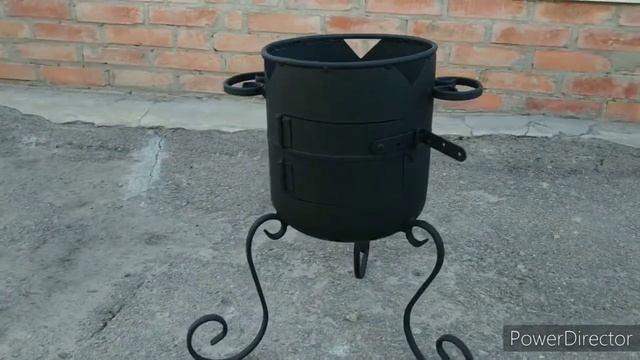 Классная печь для сковороды или казана из баллона из под фреона своими руками