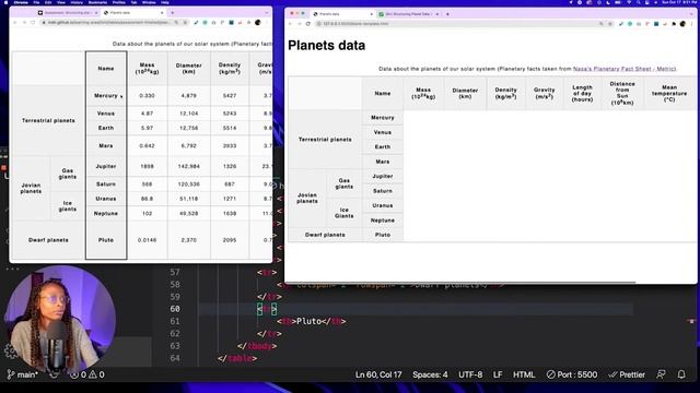 ??? Structuring Planet Data Project (HTML Tables & Accessibility)