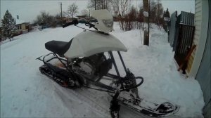 Первый выезд на самодельном сноубайке январь 2021