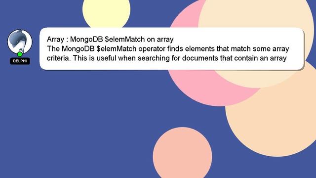 Array : MongoDB elemMatch on array