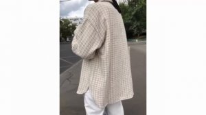 Теплая рубашка женская оверсайз