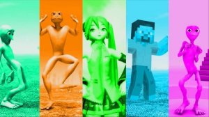 Dance Challenge Ievan Polkka vs Dame Tu Cosita vs Patila vs Me Kemaste vs Minecraft - Green Alien