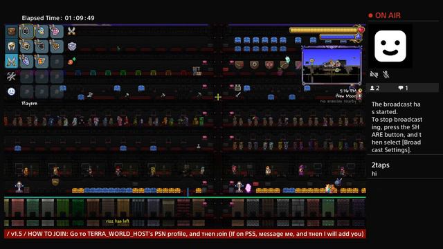 (LIVE) / PS4 / Ultimate All Items World 1.4.4 / 24/7 / SERVER 1 / Terraria / смотреть онлайн