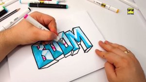 ГРАФФИТИ - BOOM №2 !!! КАК НАРИСОВАТЬ? !!! урок граффити graffiti logo