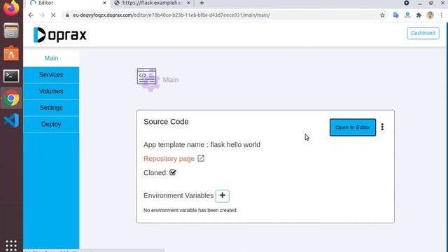 Working with doprax projects, a simple flask hello world смотреть онлайн
