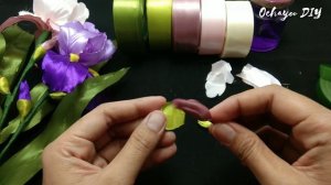 DIY Iris flower /how to make satin ribbon flower