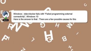 Windows : ddev/docker fails with "Failed programming external connectivity", Windows 10