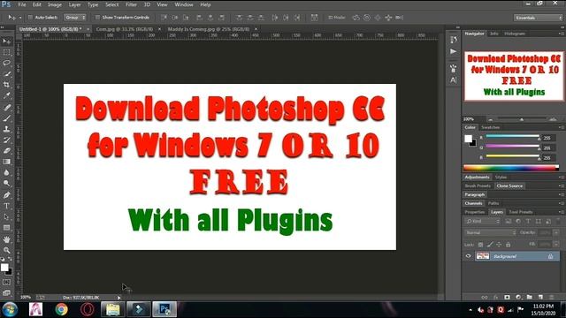How to Download Photoshop CC Free for Windows 7 or 10 | With all Plugins | 32 or 64 bit | PsCC 2021