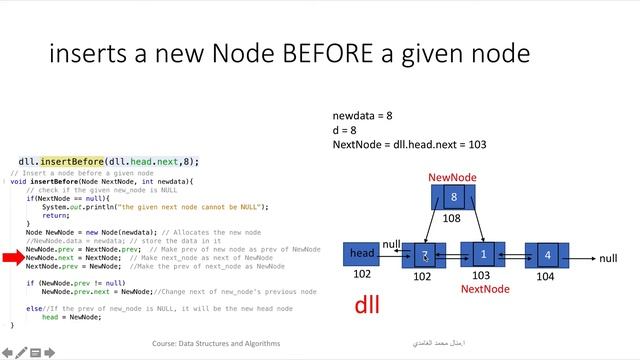 insert befor given node in double lonked list java смотреть онлайн