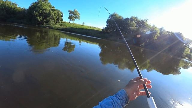 Летняя мормышка. Верхняя Москва река. 28 июня 2022. Жара. Поролон. Плотва. смотреть онлайн