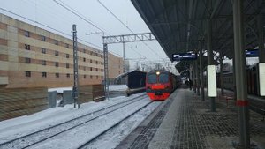 Электропоезд ЭД4М-0251 платформа Лось