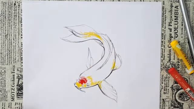 How to draw a fish. How to paint with dry or oil pastels. Video tutorial. смотреть онлайн