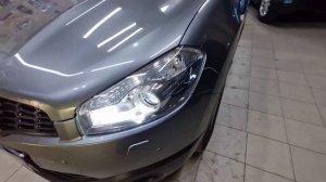 Nissan Qashqai. Замена линз на BI-LED линз ZORKiY Gray Wolf без вскрытия фар.