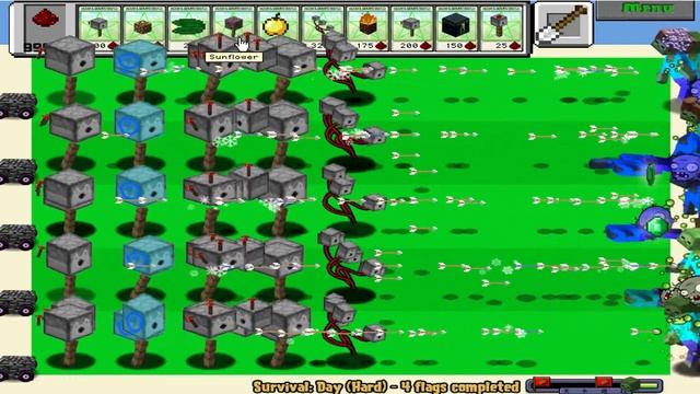 Plants vs Zombies All Pea Minecraft vs 99 ZOmbie Minecraft