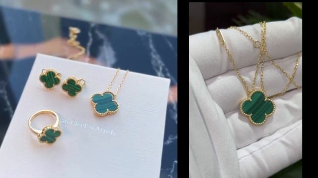 Van Cleef & Arpels // коллекция Magic Alhambra - подвески (перламутр, малахит и оникс)