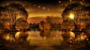 Футаж Закат на реке HD