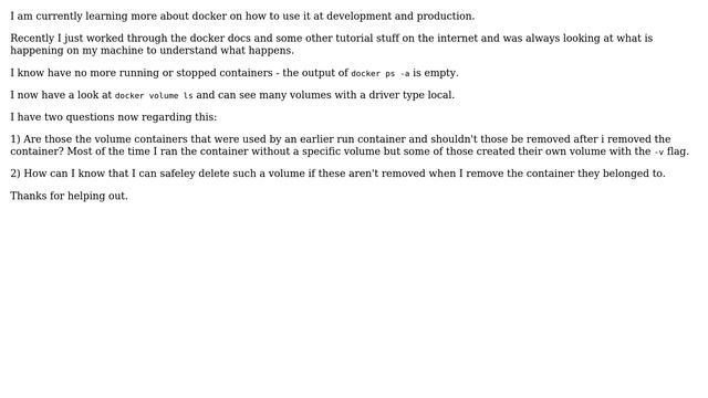 Many docker volumes of driver type local - but no container смотреть онлайн