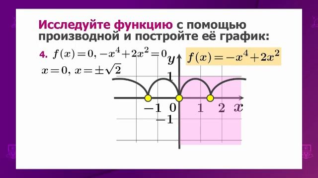 Алгебра и начала анализа. 10 класс. Исследование функции с помощью производной смотреть онлайн