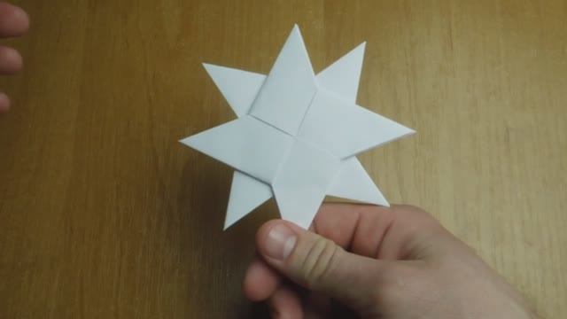 Как сделать двойной сюрикен из бумаги. Оригами сюрикен.mp4