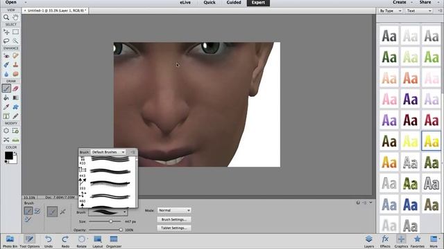Photoshop -- Loading brushes ABR tutorial смотреть онлайн