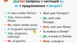 Литовский язык | 1 урок | Первые фразы. Ежедневные предложения на литовском языке
