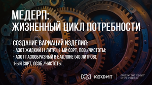 КБФИТ: МЕДЕРП. ЖЦП: Создание вариаций изделия (Медицинские газы)
