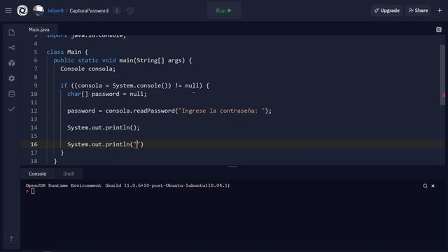 Java Ejercicio: 510 Capturar Contraseña Usando la Clase Console, y Mostrarla en la Salida Estándar смотреть онлайн
