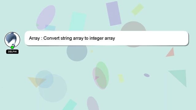 Array : Convert string array to integer array смотреть онлайн