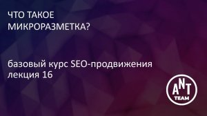 Микроразметка: основные понятия и виды. Лекция 16