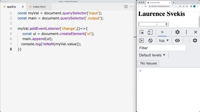 Simple JavaScript List maker Learn JavaScript DOM Lesson 11 List Exercise
