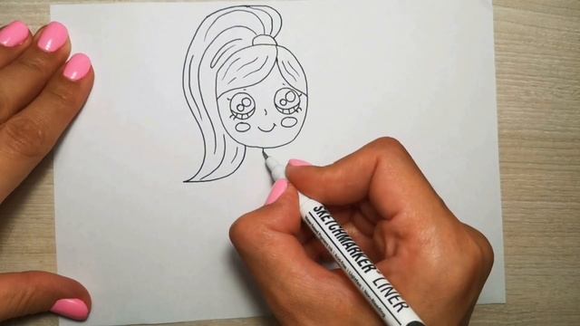 Как нарисовать девочку/рисунок милая девочка/кавайная девочка //How To Draw A Girl/