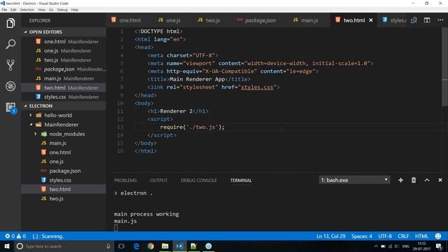 Electron js Tutorial - 3 - Main and Renderer Process смотреть онлайн