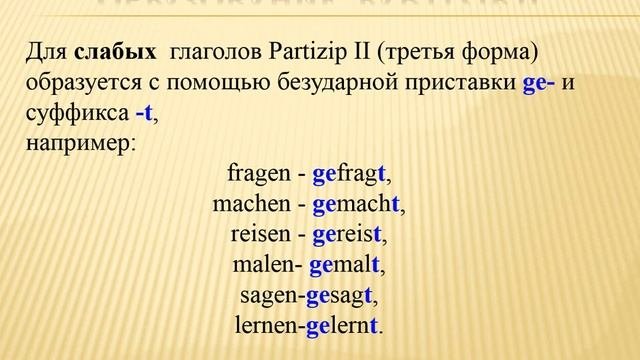 Спряжение глаголов в прошедшем времени