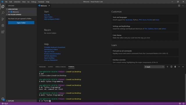 How to integrate Git bash in Visual Studio Code