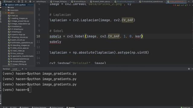 OpenCV with Python | 20-Image Gradient Operations (Laplacian and Sobel)