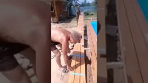 Отделка стационарного бассейна лиственницей