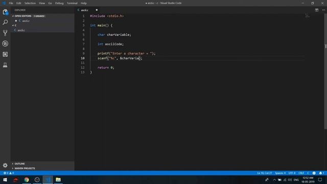 ASCII Code of characters in C/C++