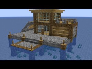 Майнкрафт - Как построить стартовый дом на воде. Minecraft