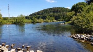 Река Рур (приток Рейна). Рыбные места. Рыбалка в Германии. 4K 3840x2160 (60fps) видео