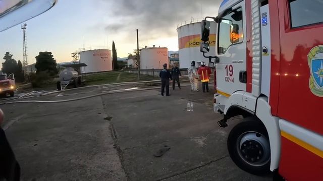 Пожар на нефтебазе. Атака дрона